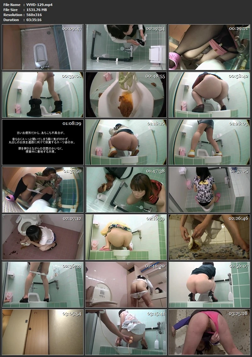 [VVVD-129] アナルモザ無し脱糞盗撮30名神BEST 盗撮カメラに気付いてウンコ漏らす女達！脱糞中に悪戯されてウンコ漏らす女達 Vi 2015-10-01 Defecation
